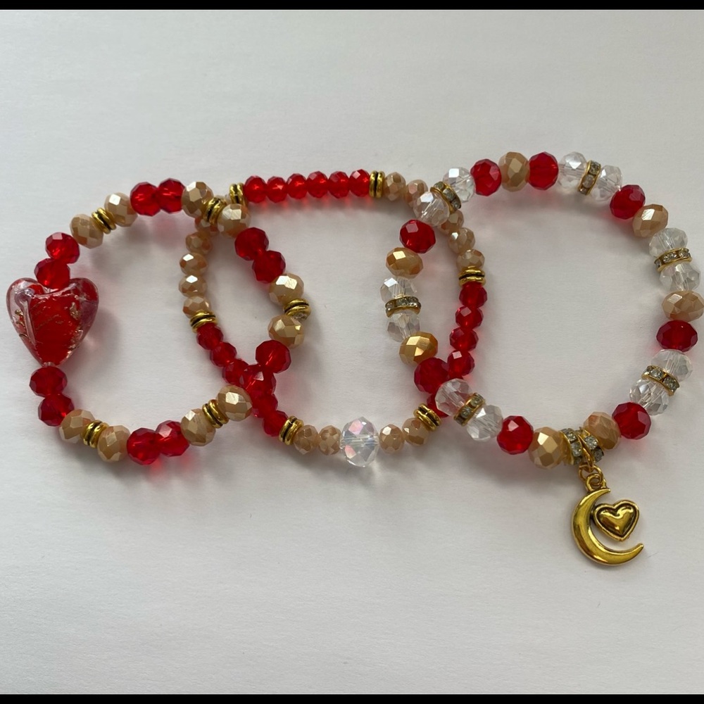 Beautiful Heart Bracelet Set